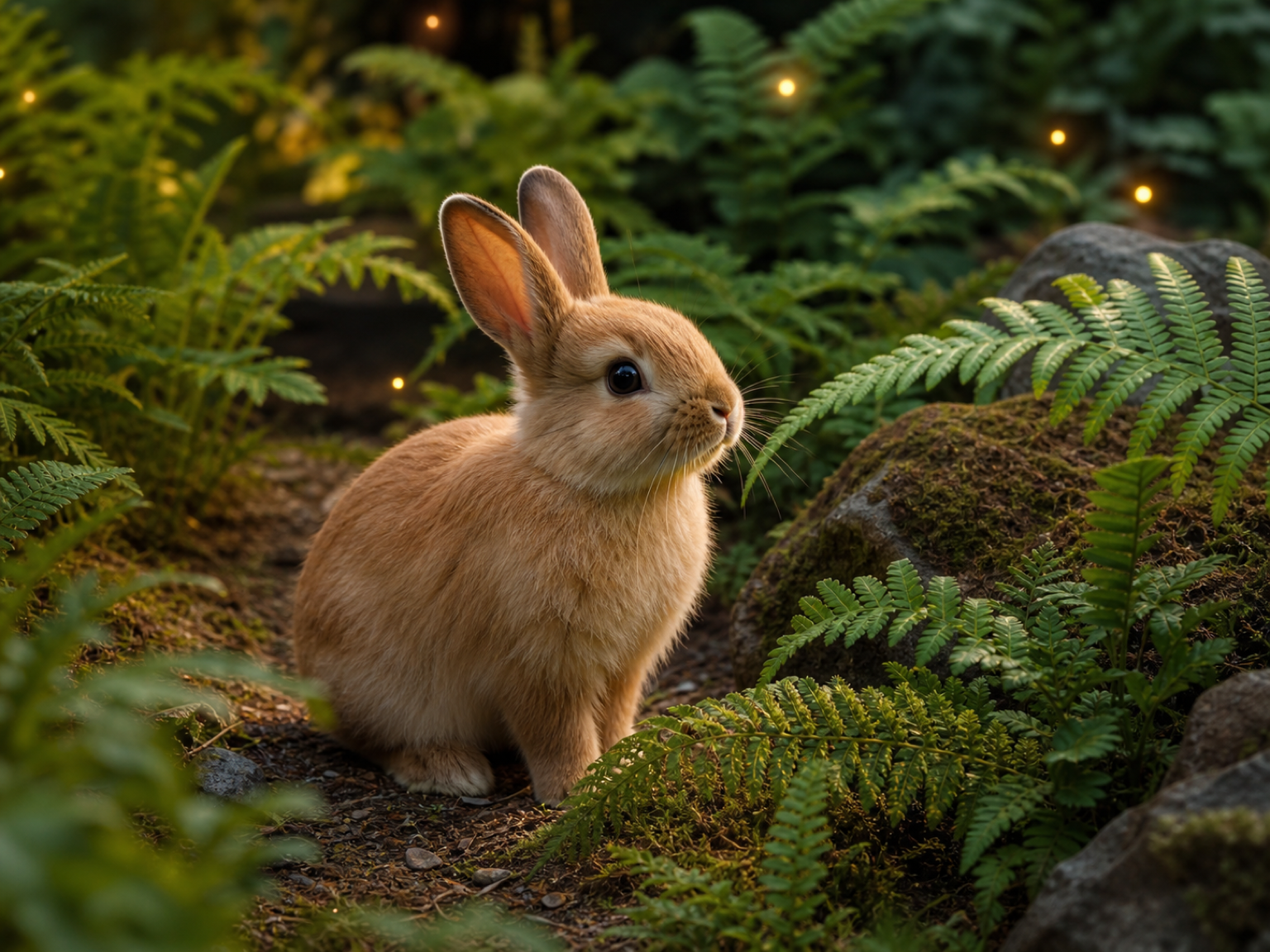 Fern garden rabbit