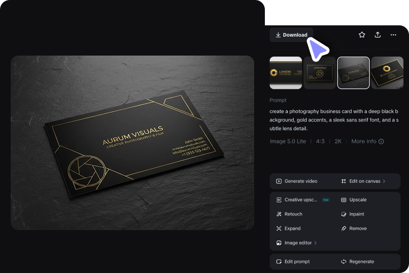 Refine your design and download
