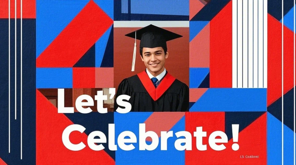 Tarjeta de invitación de graduación audaz