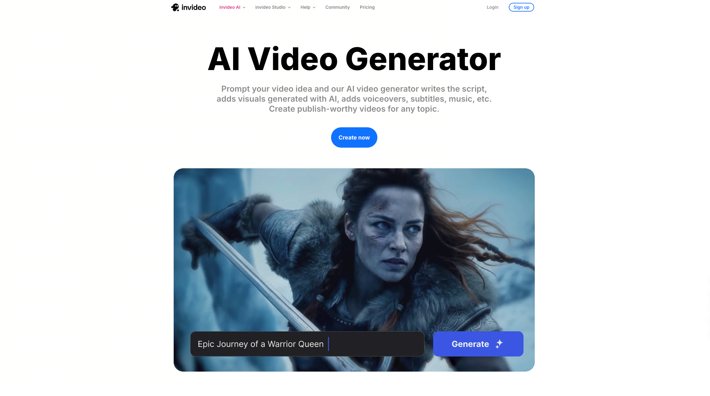 InVideo AI - cel mai bun flux de lucru script-to-finished-video