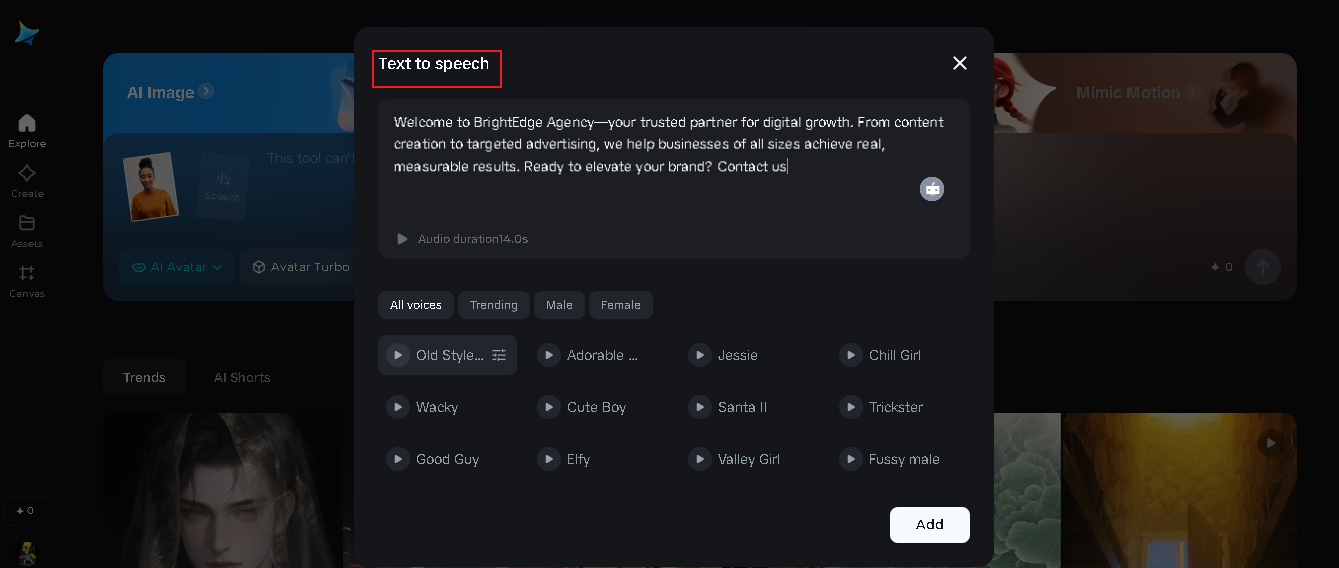Text-to-speech generator