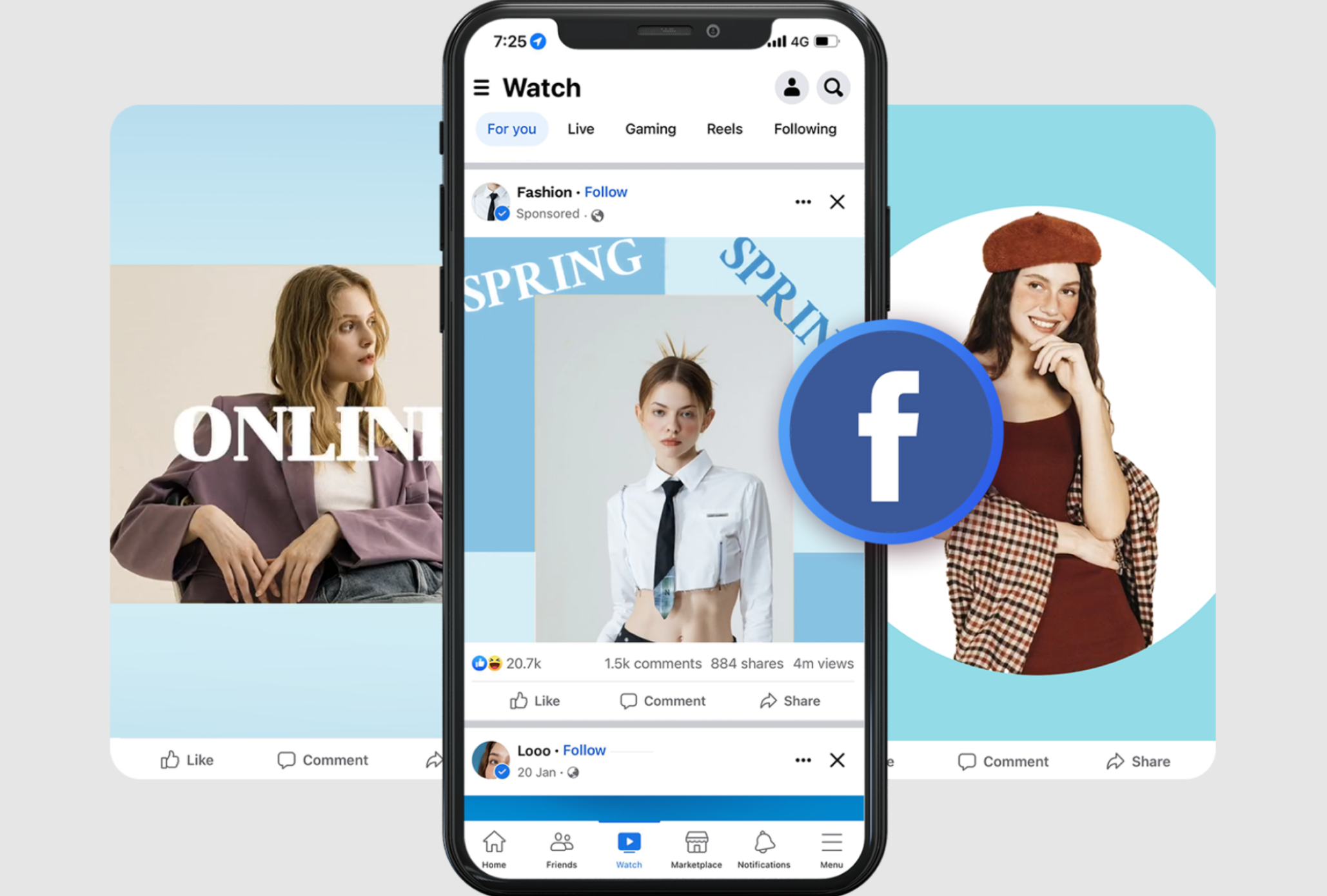 Iklan bentuk pendek Facebook muncul di umpan berita