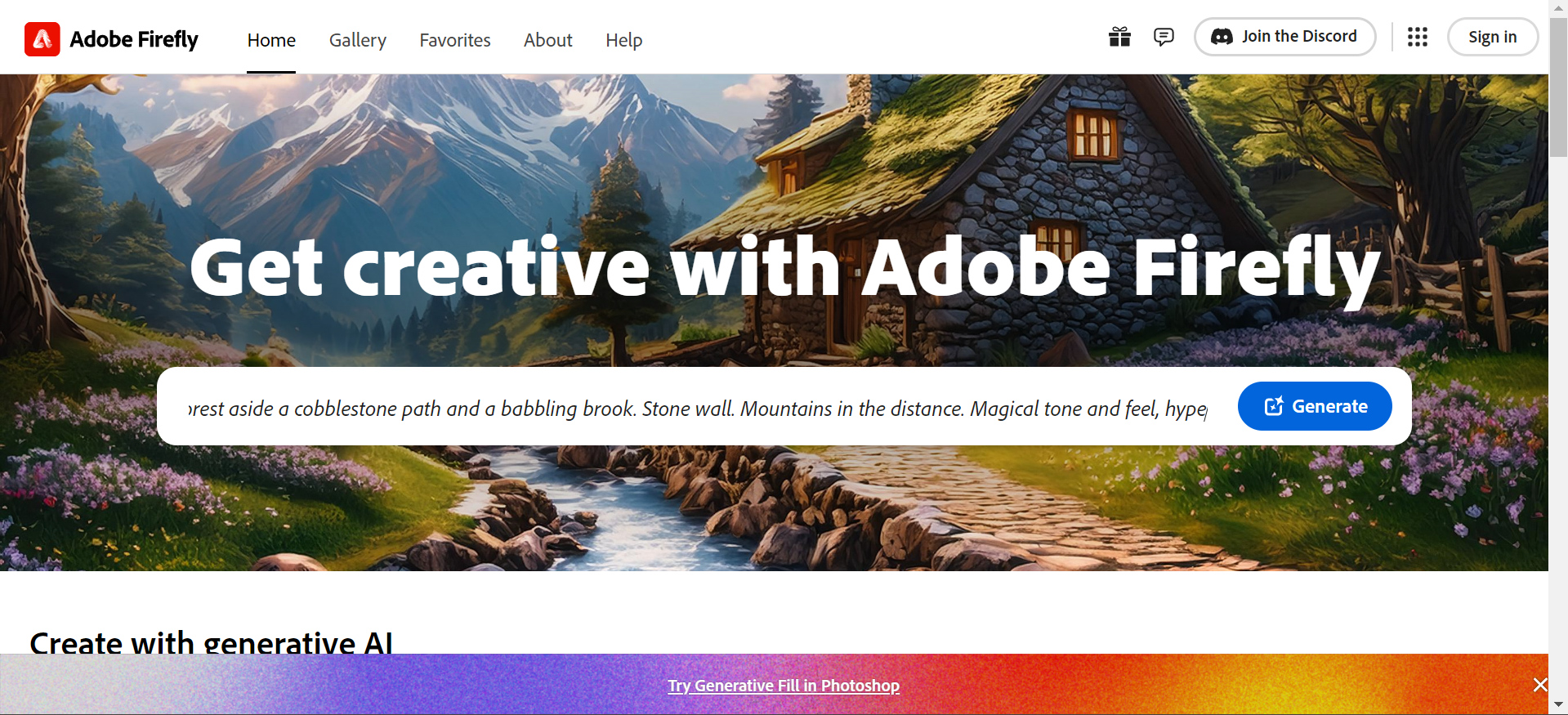 Adobe Firefly jeneratör arayüzünü gösteren resim