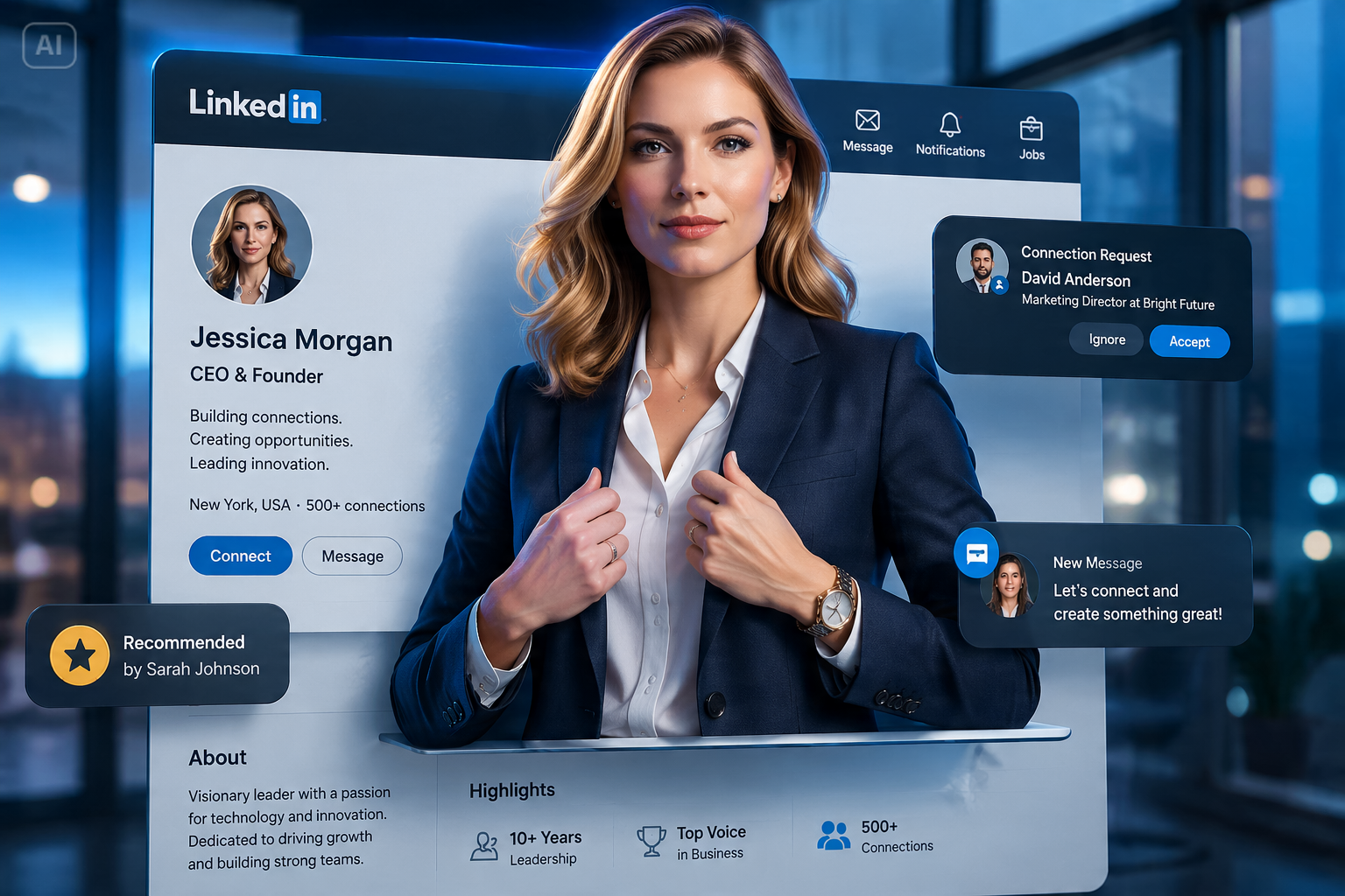 AI 3D popout generador de carteles de redes sociales beneficios