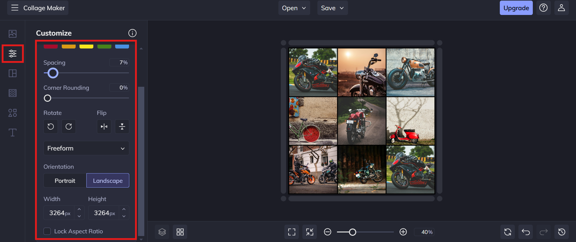 customize the collage