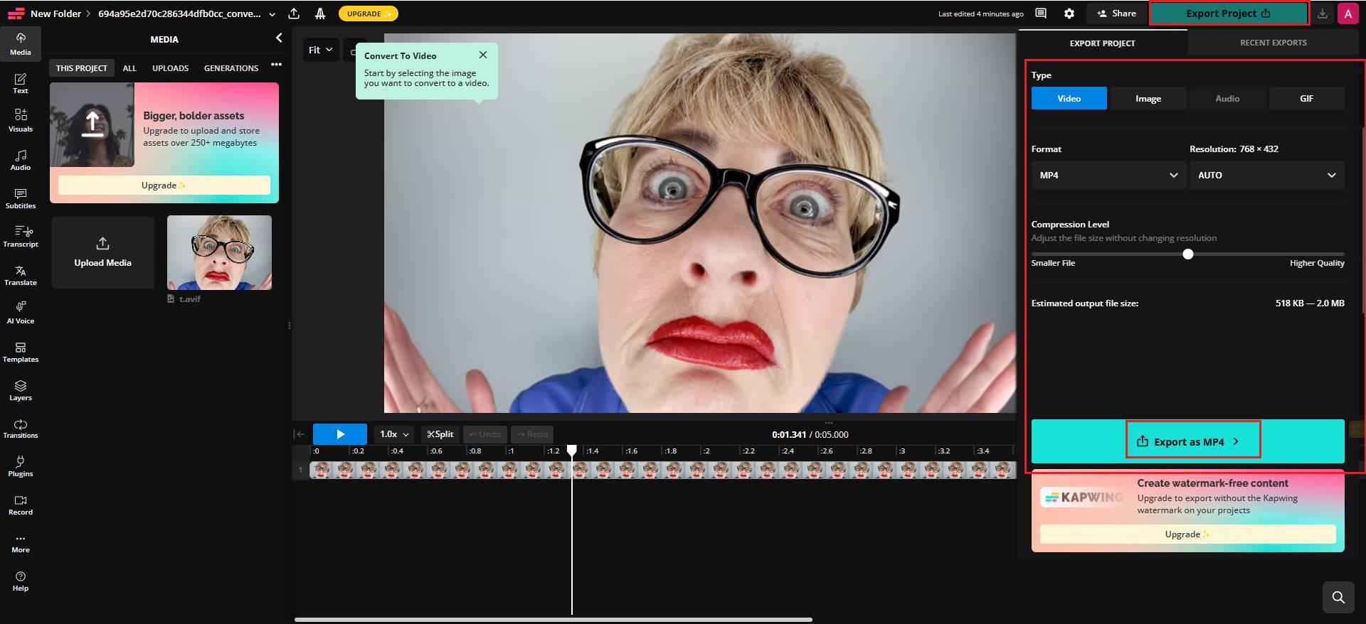 Memes Kurzvideo exportieren