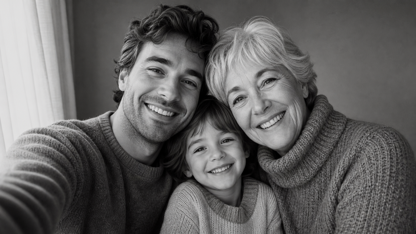 Polierte niedliche Familie AI Fotoausgabe