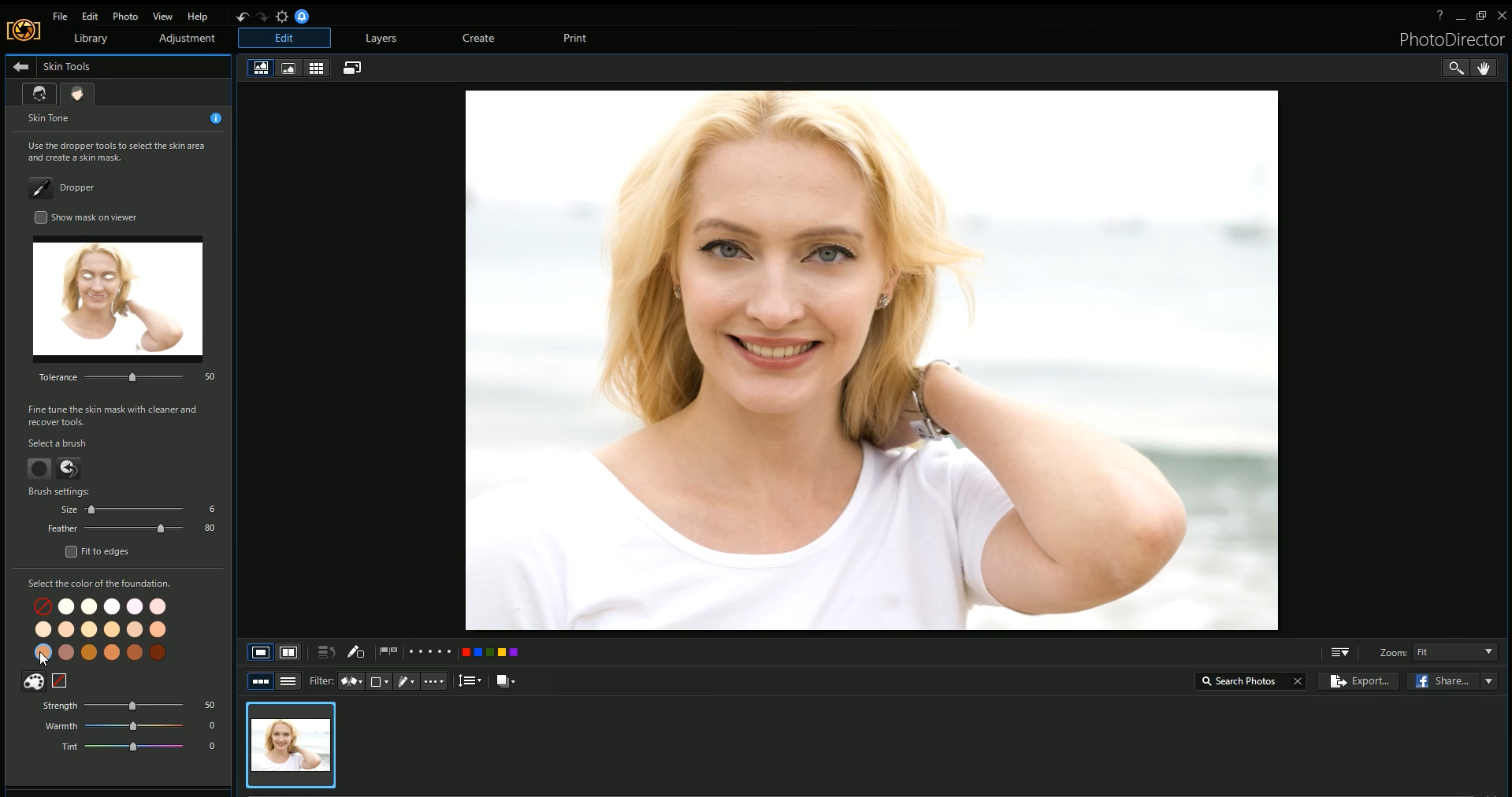 ממשק PhotoDirector