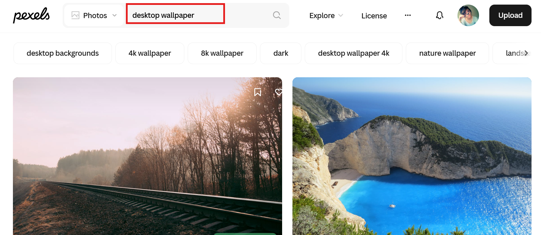 search for desktop wallpapers