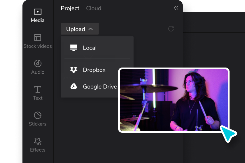 Step 1. Use a template and import clips