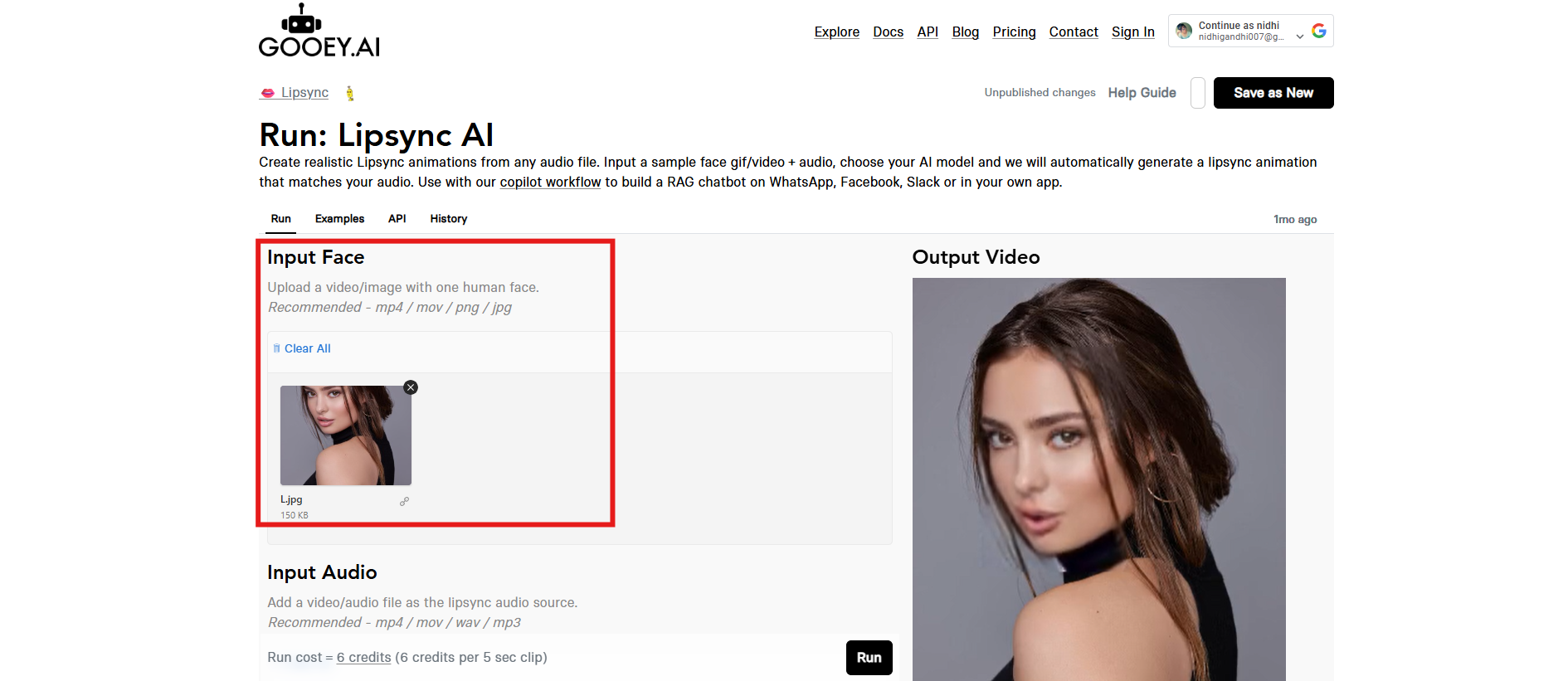 Upload an input face