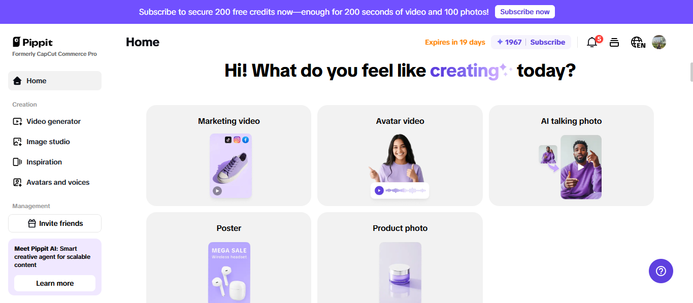 Pippit's AI product photo creator for online auctions