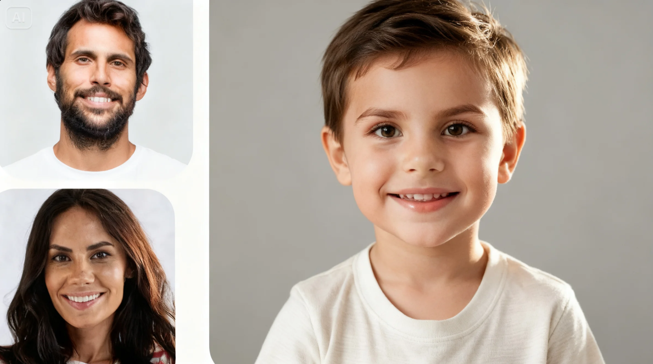 Mag-prompt para sa isang modernong child studio headshot