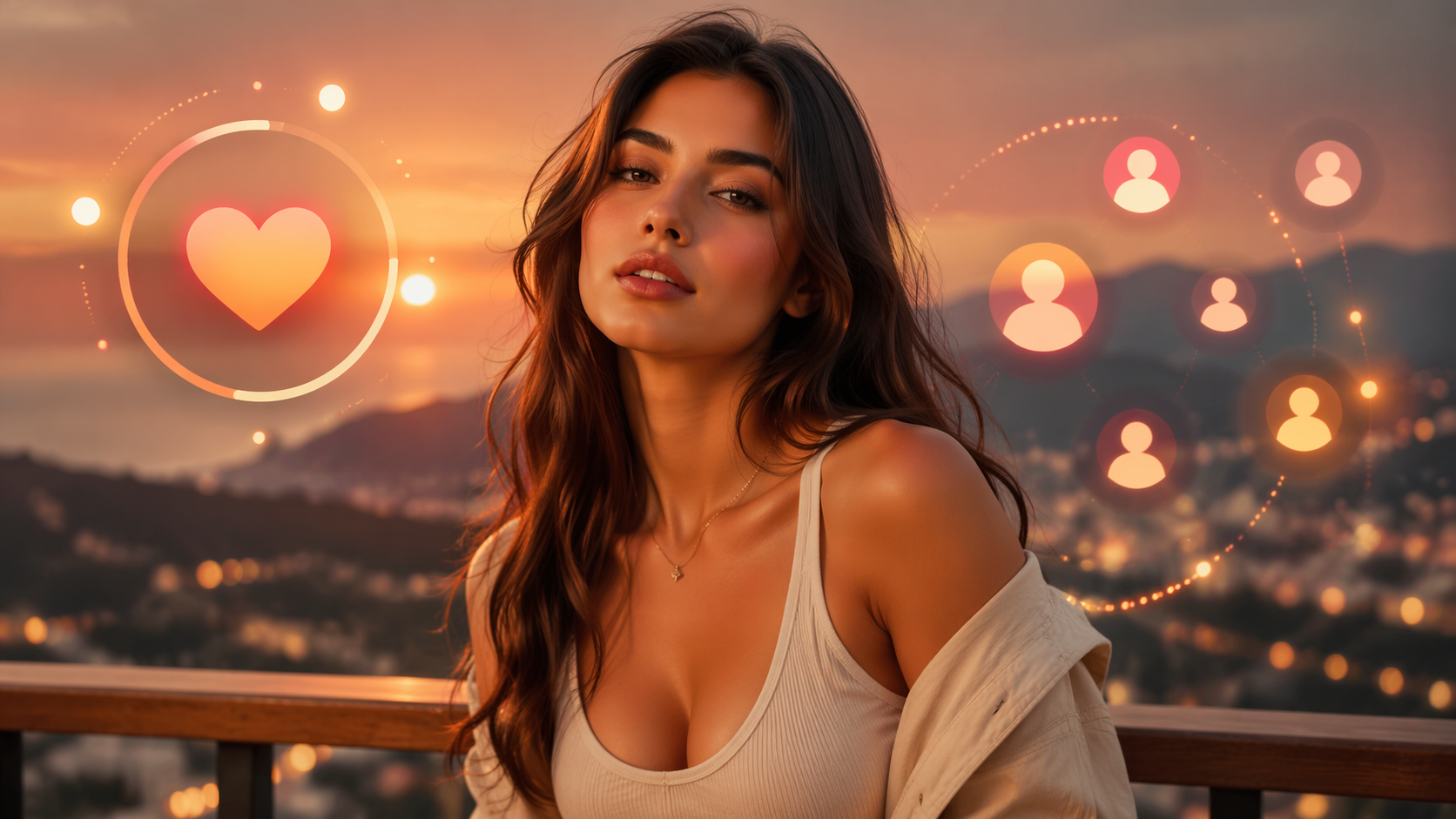 Prueba de picor de Dreamina, ejemplo 6: Retrato social de la hora dorada