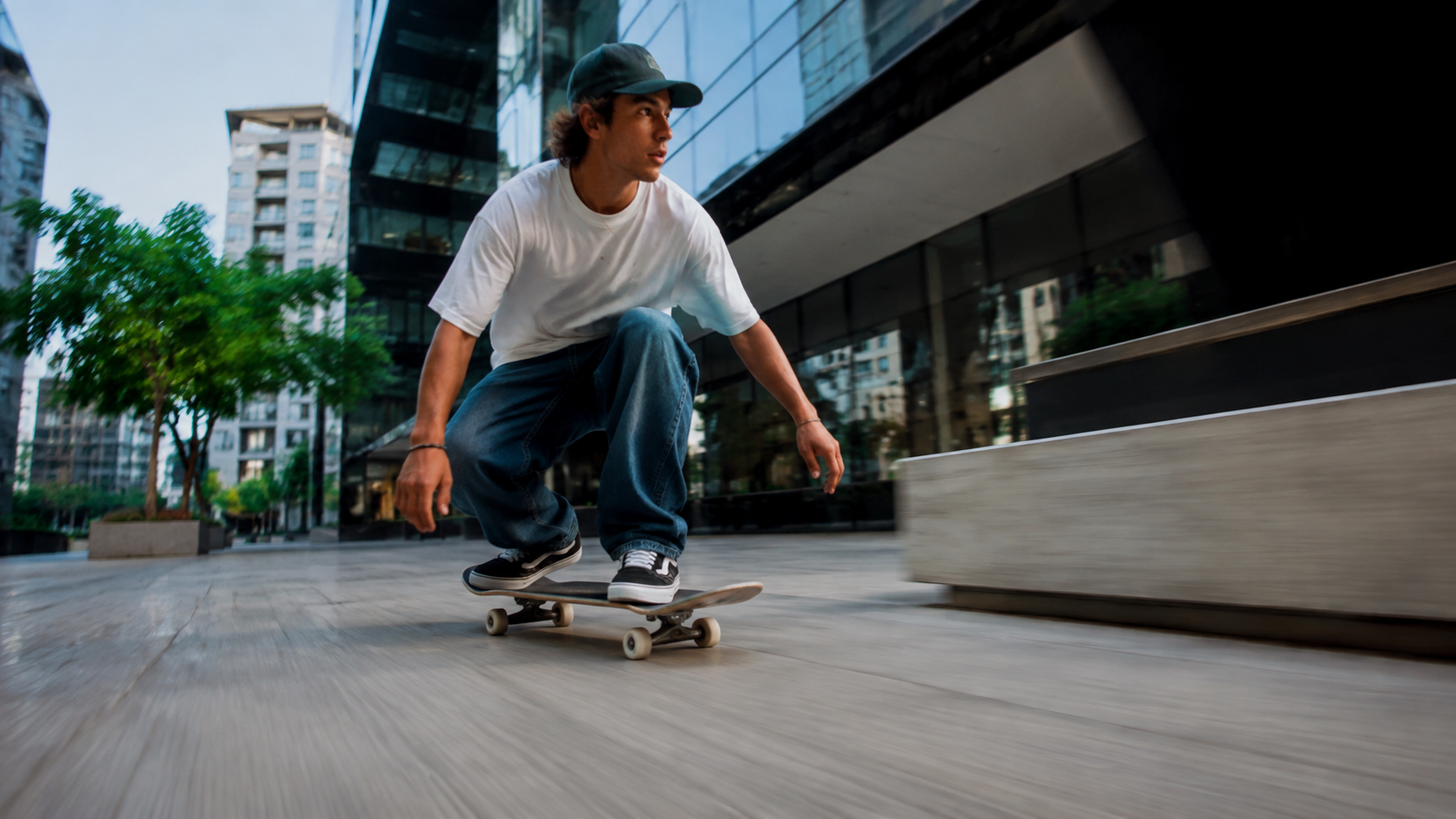Urban Skate Tracking Shot