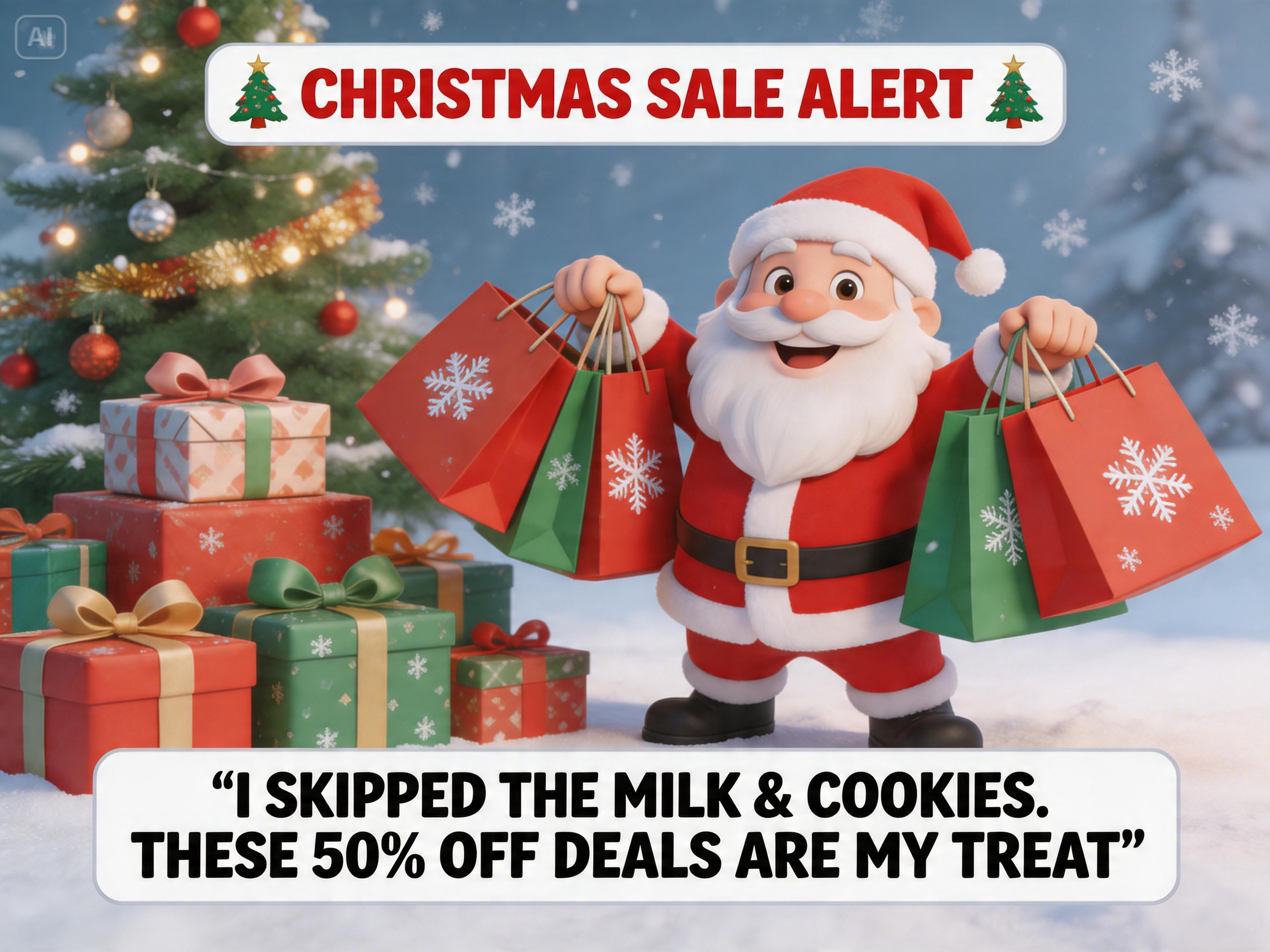 Prompt for a Christmas sales meme