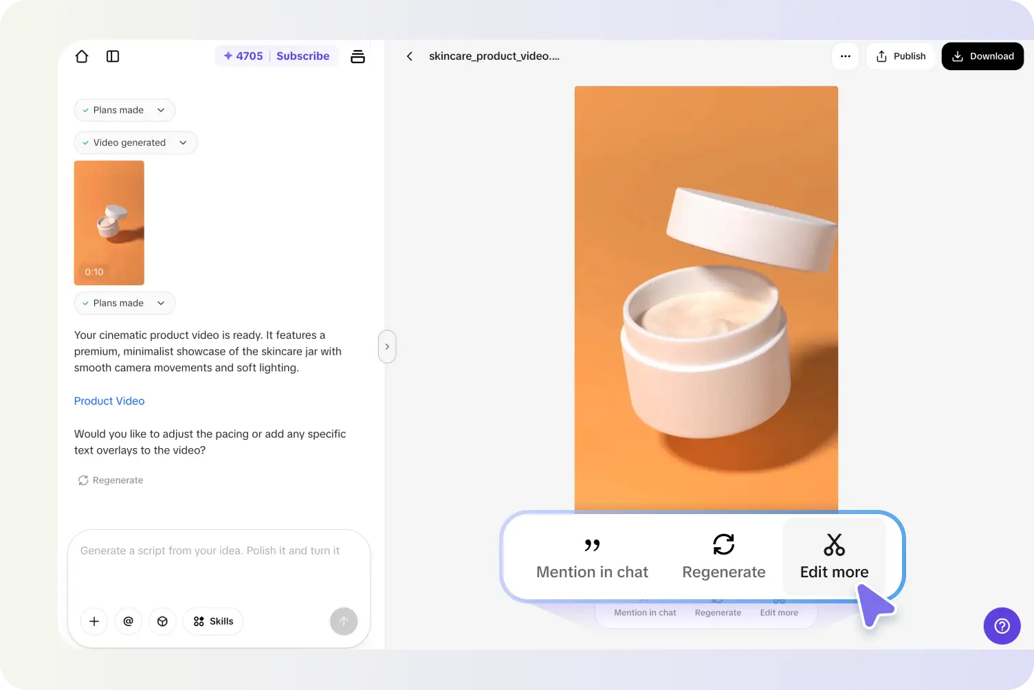 Customize the faceless video settings