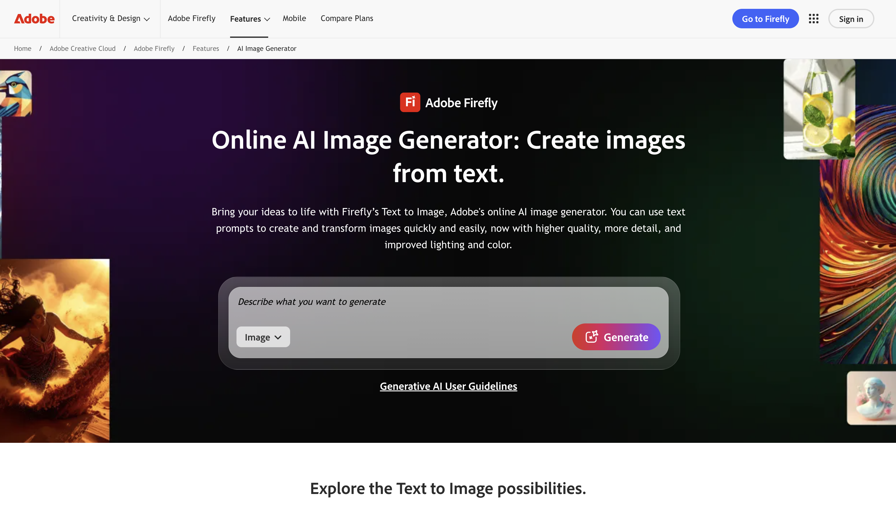 Adobe Firefly interface