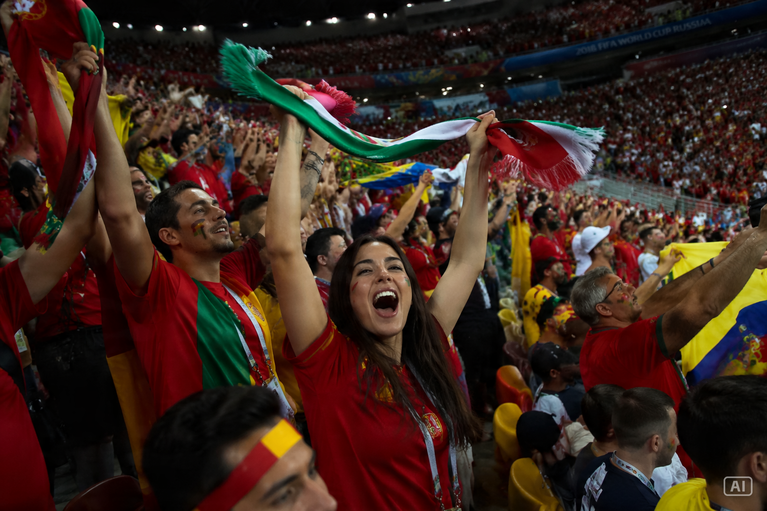 World Cup stadium crowd image generated by Pippit