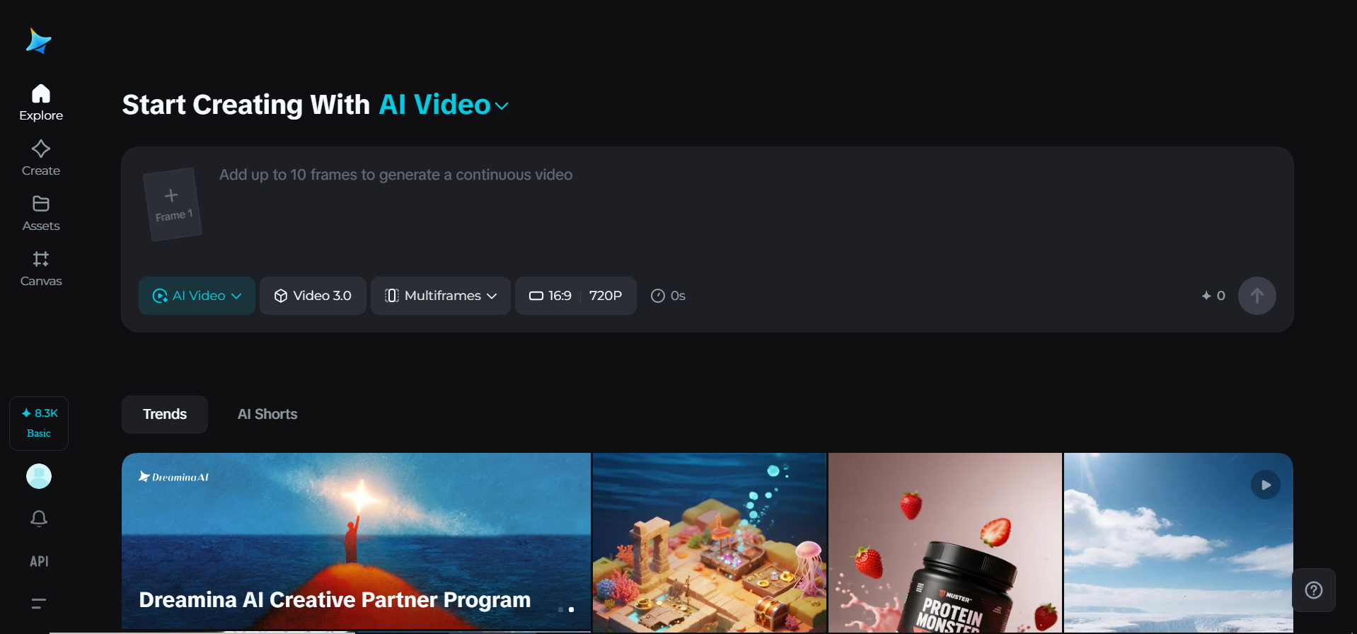 Homepage ng Dreamina