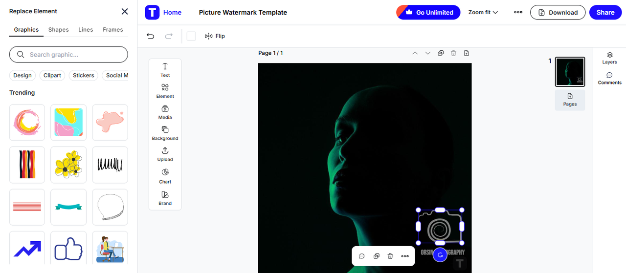 I-customize ang iyong watermark