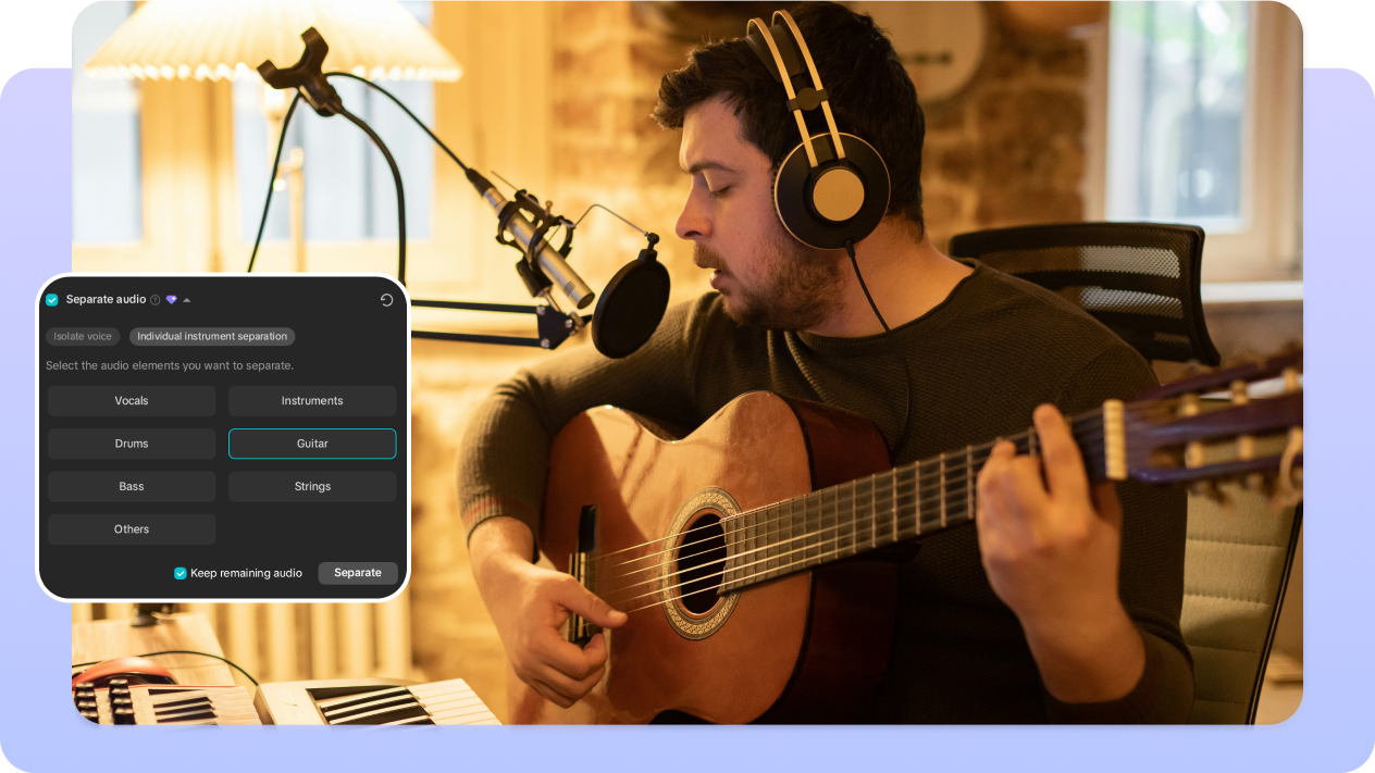  Detecție vocală instantanee în izolarea vocală AI CapCut