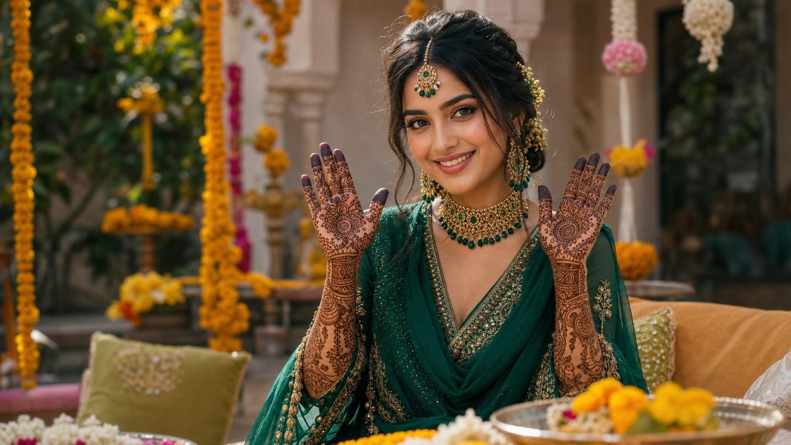 Indische Braut Mehndi AI Prompt Heldenimage