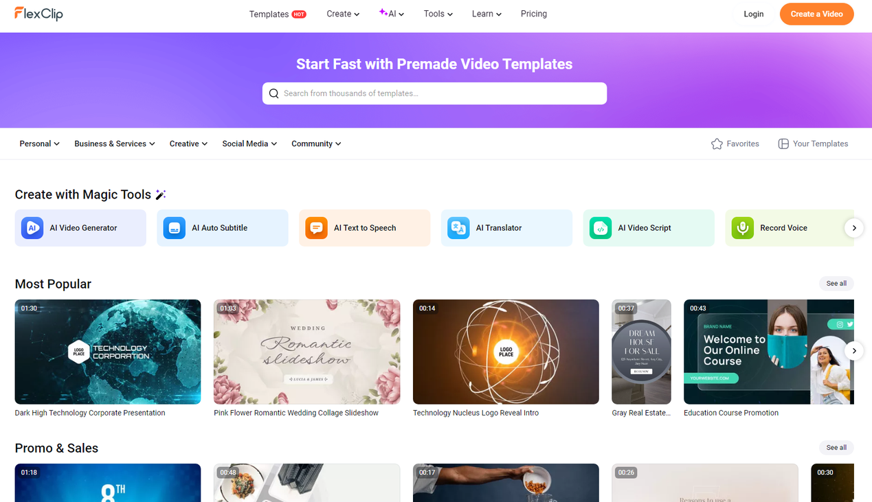 Cara menghasilkan teks-ke-video AI dengan platform FlexClip