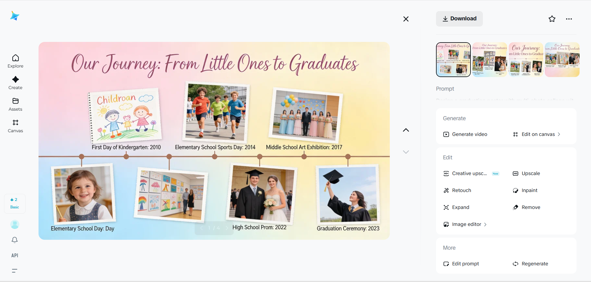 poster di laurea con collage multi-foto
