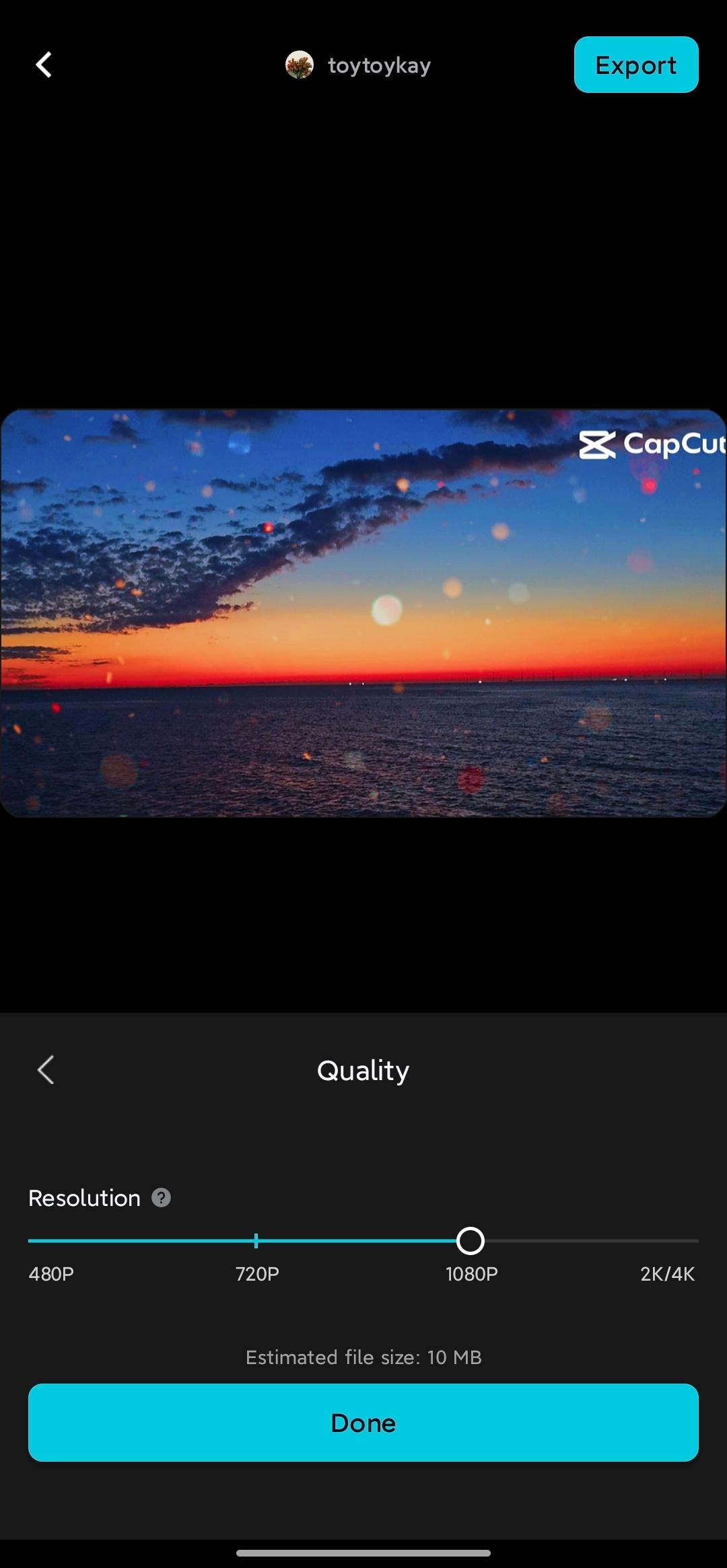 Exporte e compartilhe no aplicativo CapCut