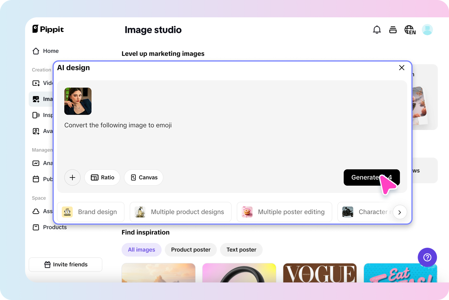 Conversion de l'image en émoji