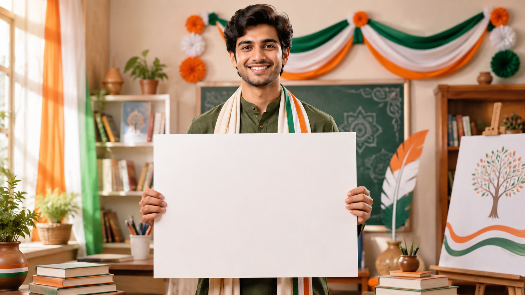 Hindi Diwas AI generator plakatu obraz bohatera
