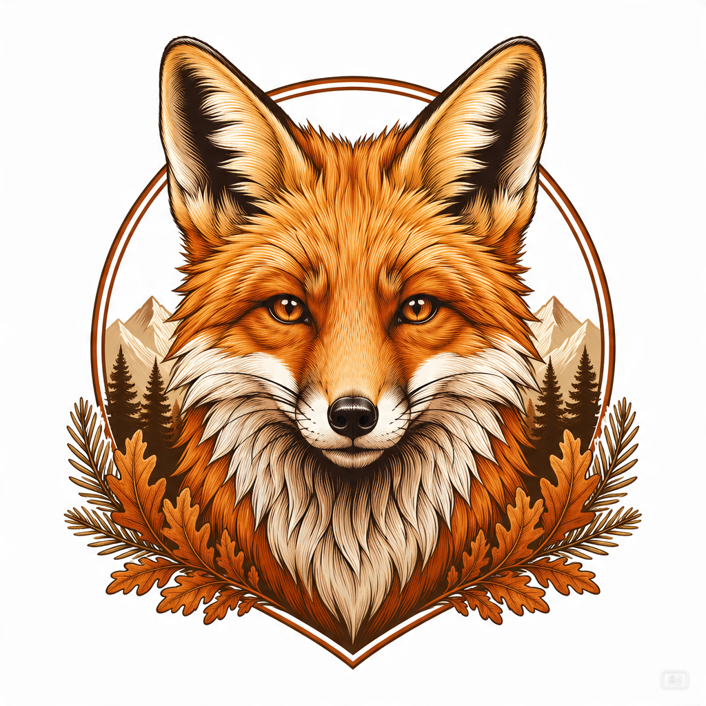 Fox emblem logo illustration generated by Pippit