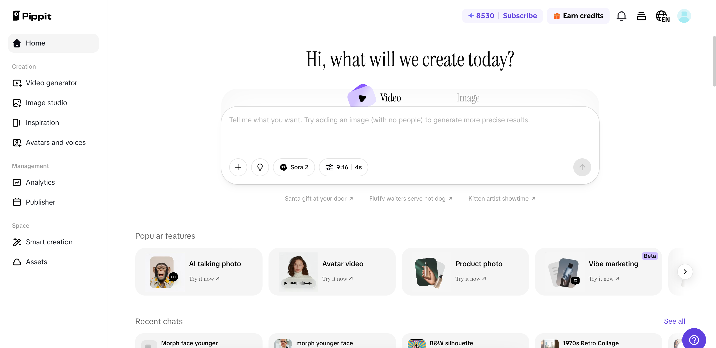 Pippit home page
