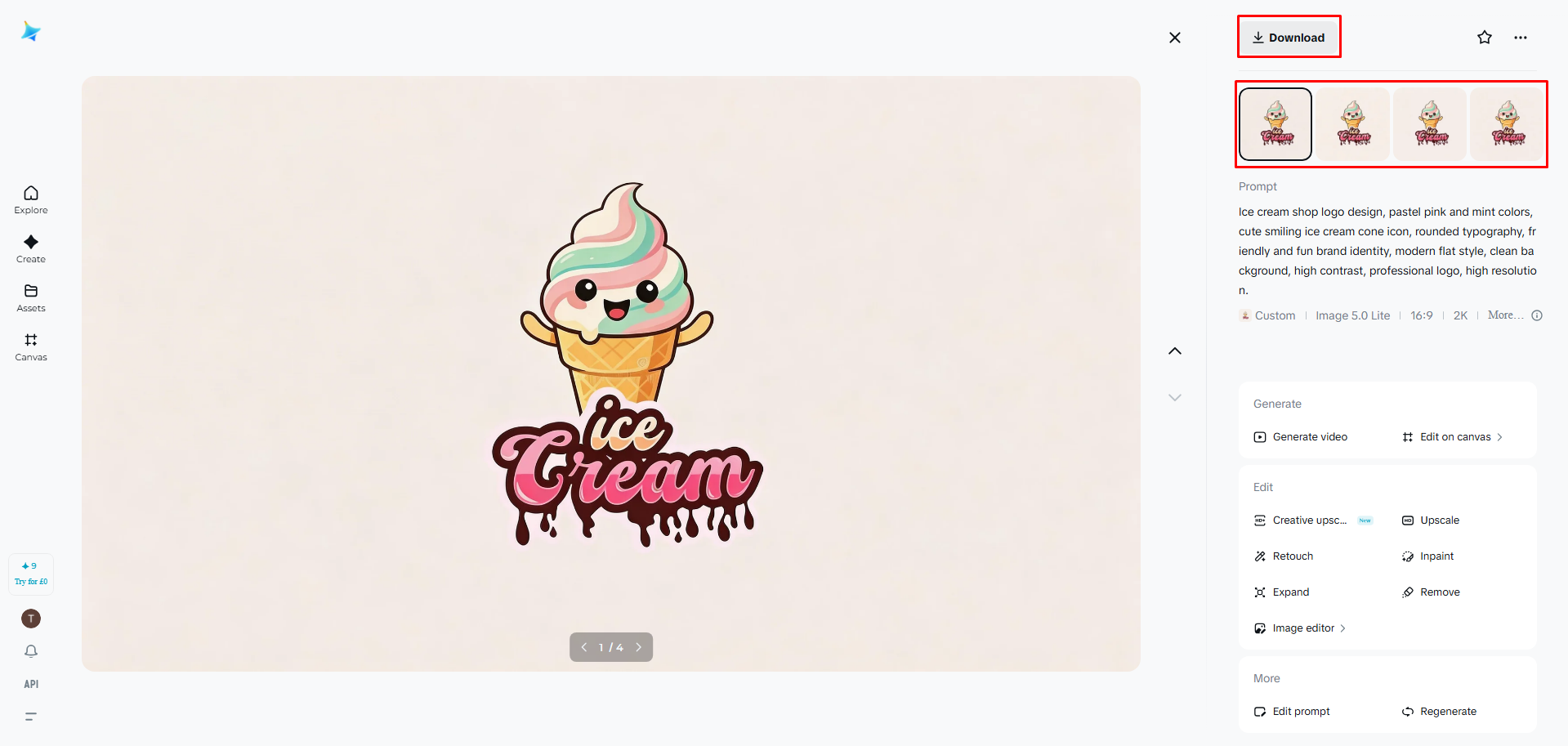 I-download ang iyong logo ng ice cream