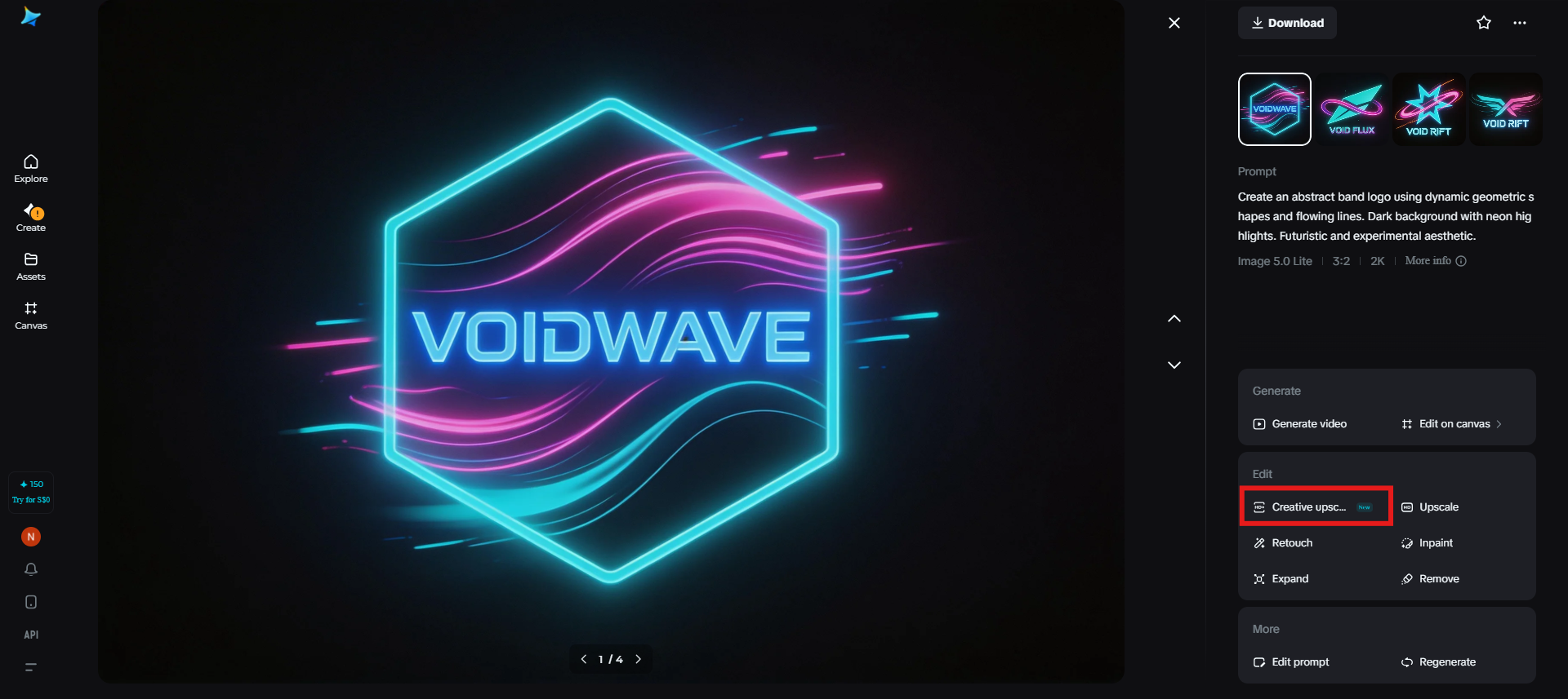 Creative upscale