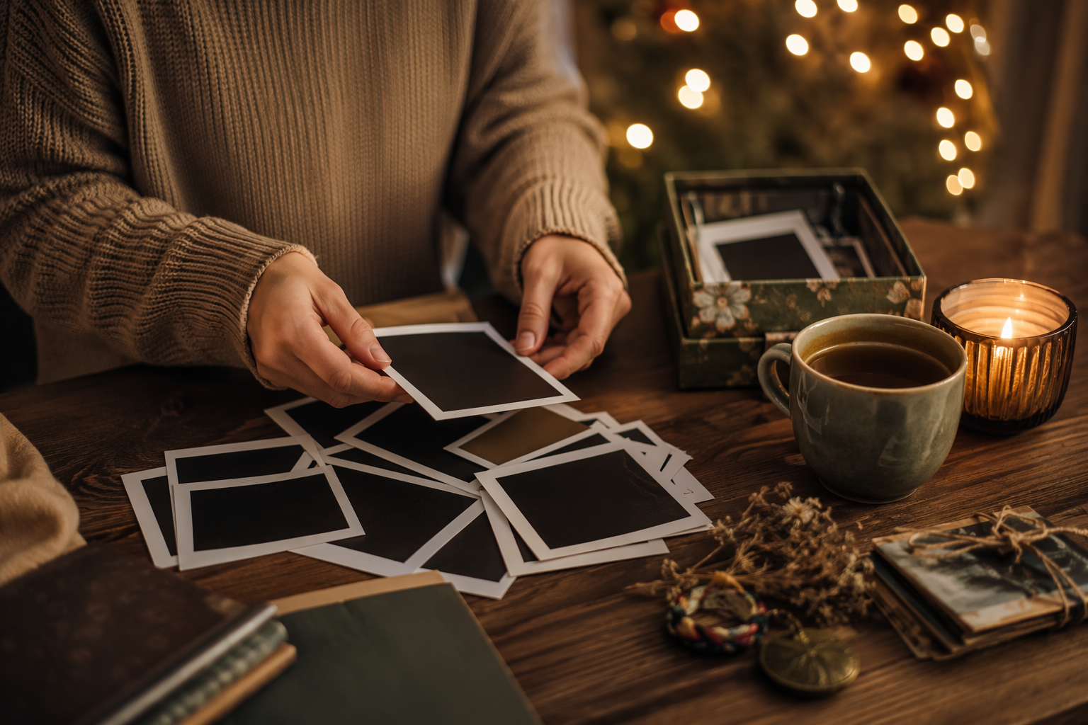 Dreamina moving into 2026 with your memories AI prompt prompt example 1: Warm Memory Table