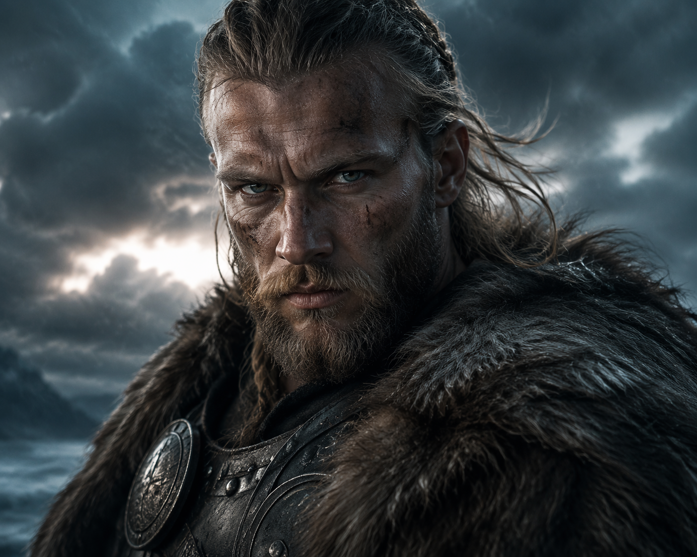 Dreamina AI Viking portrait generator video prompt example 2: Torchlit Warrior Portrait