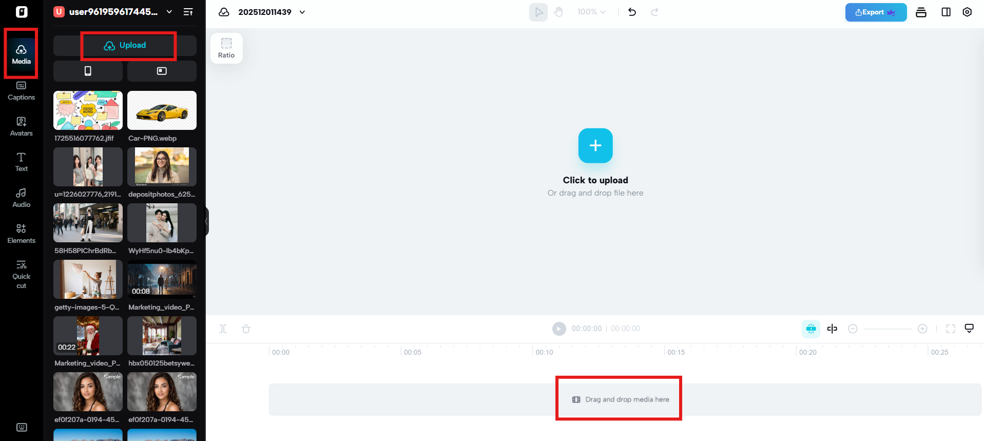 Cargar medios
