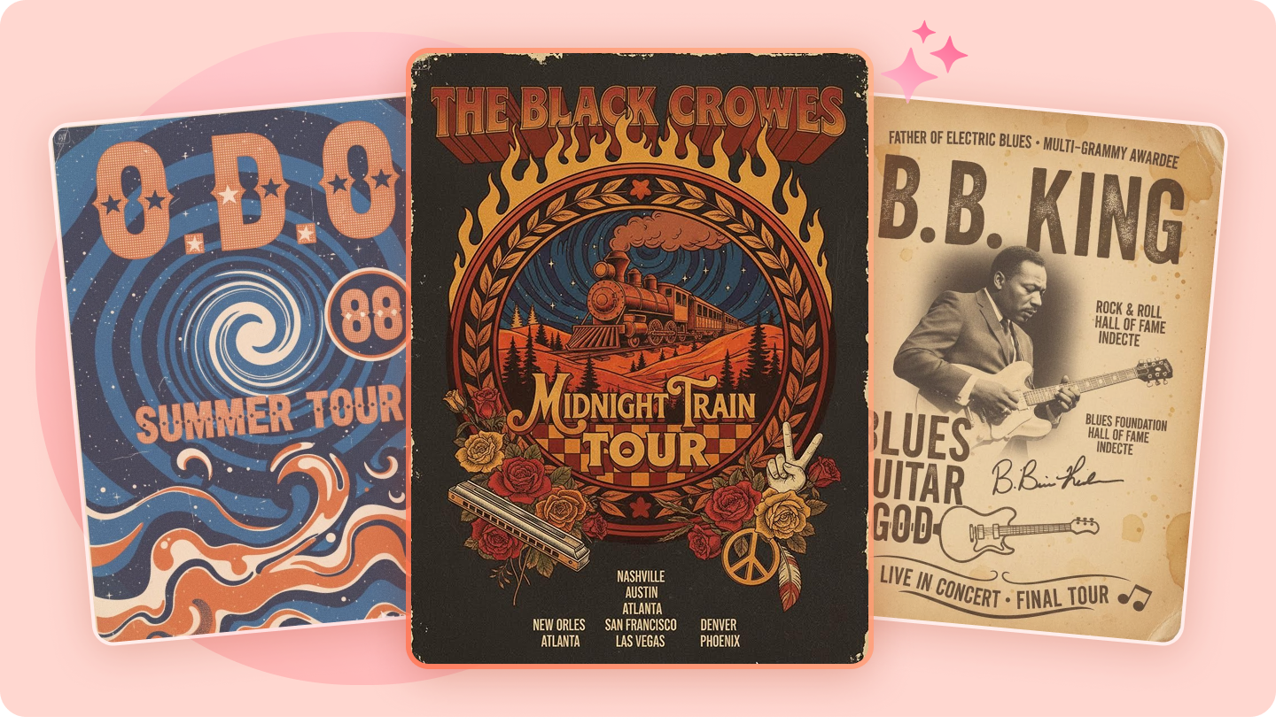 Tour Poster Design Ideas for Events, Shows, and Destinations