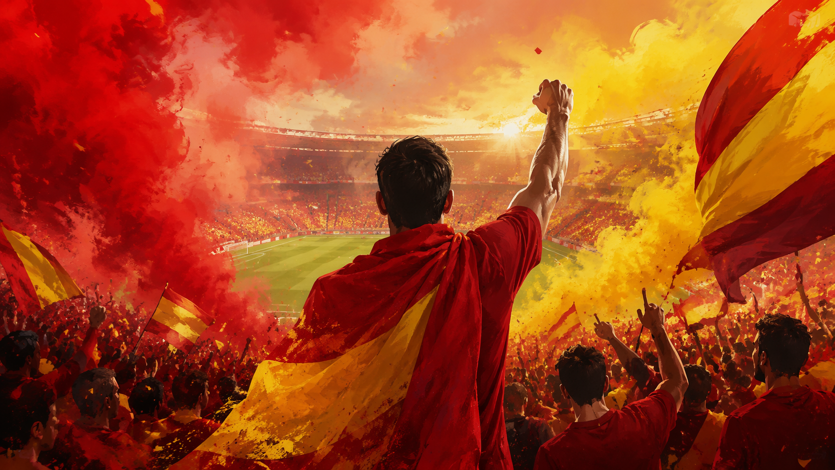 Dreamina Spain Fans Prompts prompt example 3: Matchday Crowd Energy