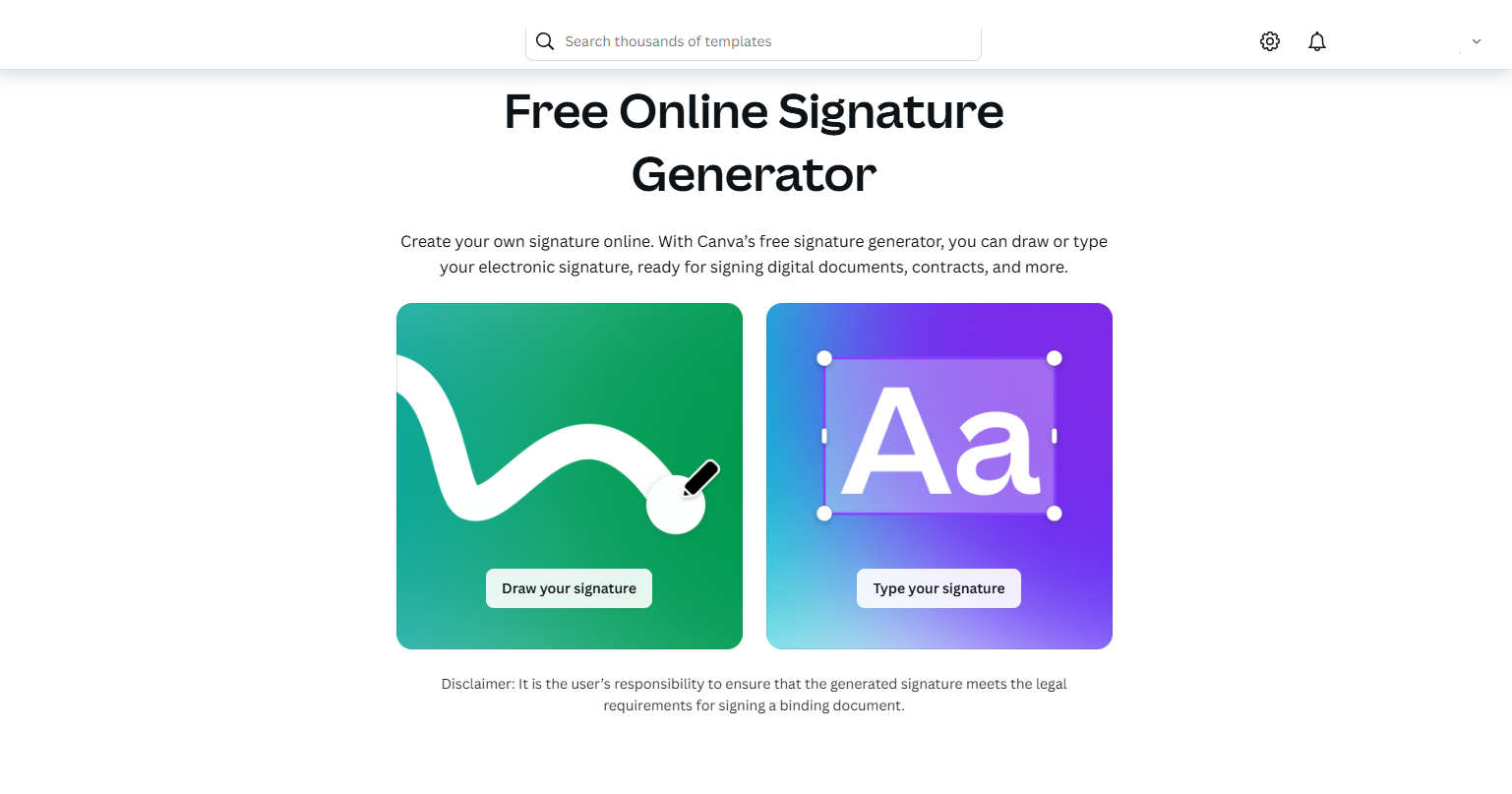 Create a signature for my name