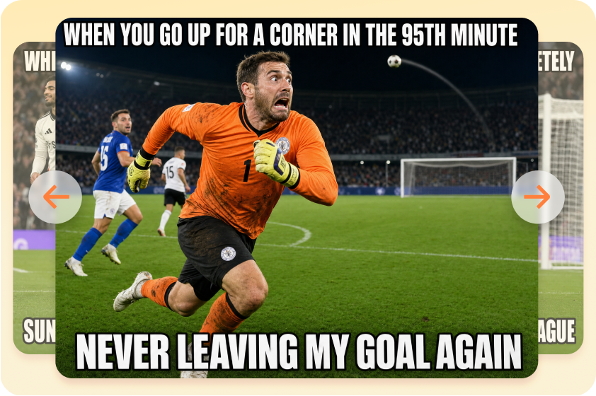 Creative football meme concepts generated with AI