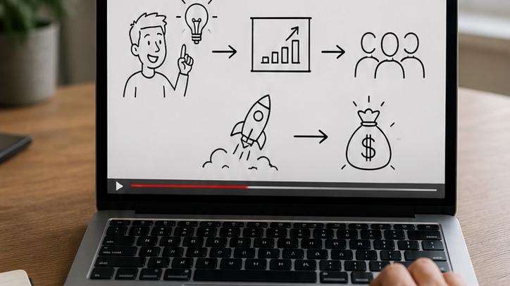 Golden-hour beach portrait of a fictional adult Golpo AI Whiteboard Animation Maker