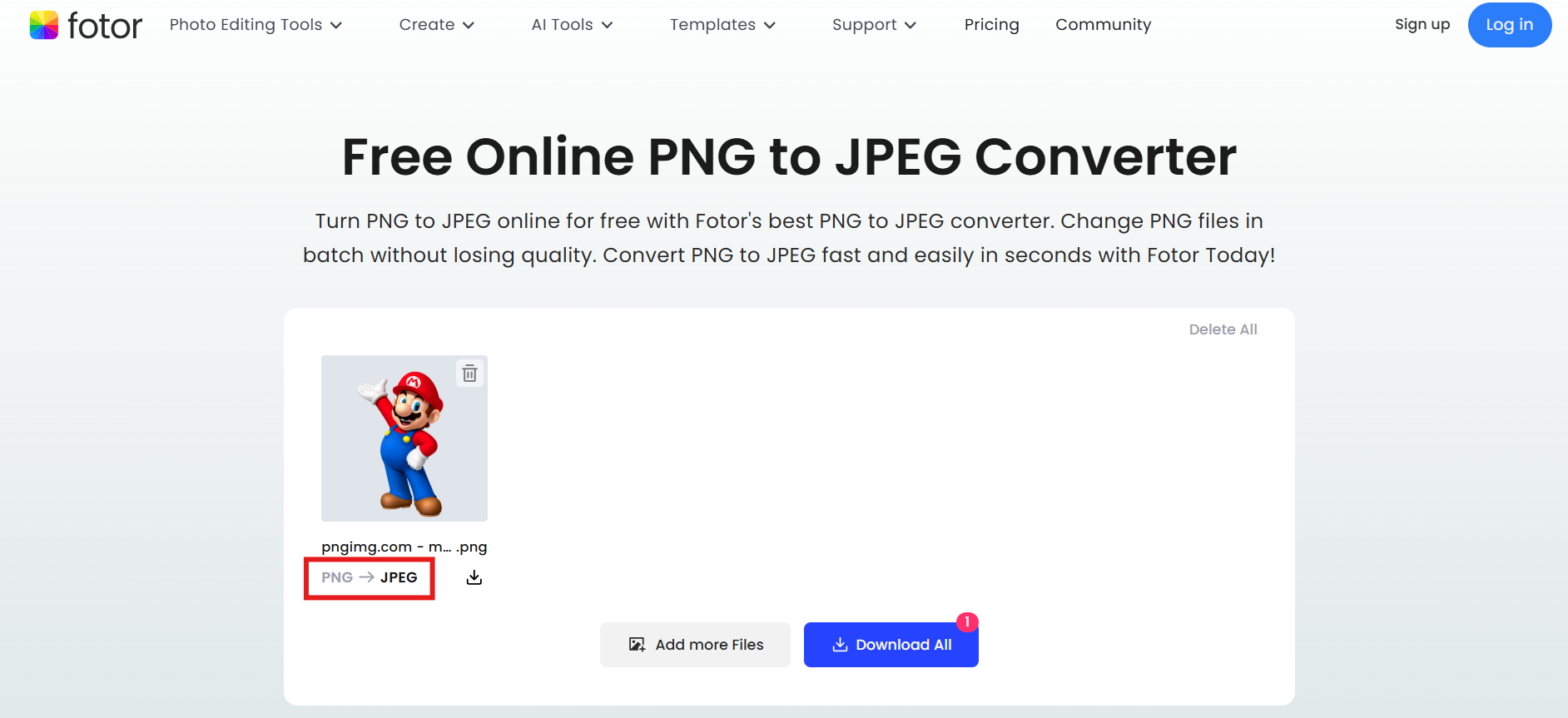 Convert to JPEG