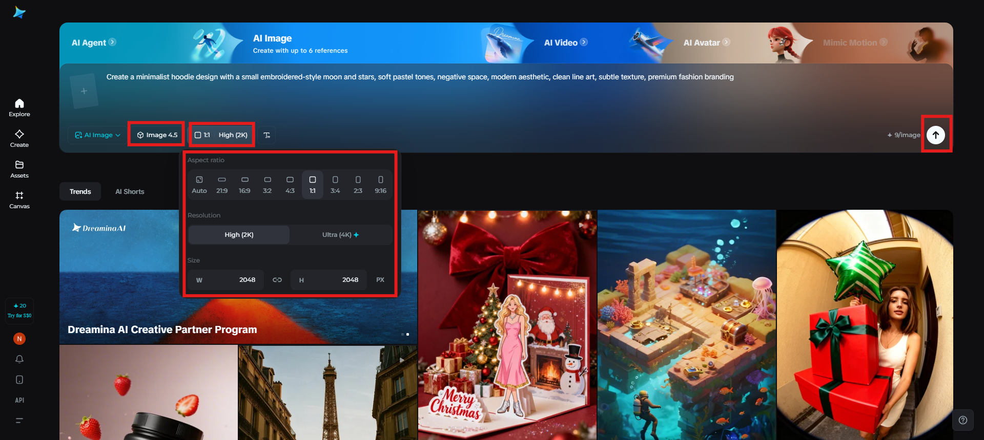 Adjust settings and generate