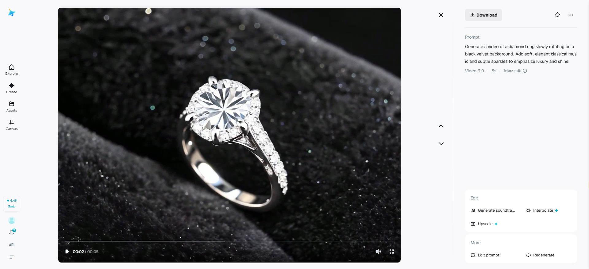 Jewelry rotation with elegant audio ambience