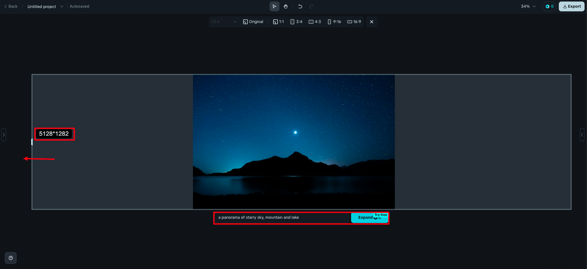 Use Expand to adjust the banner image