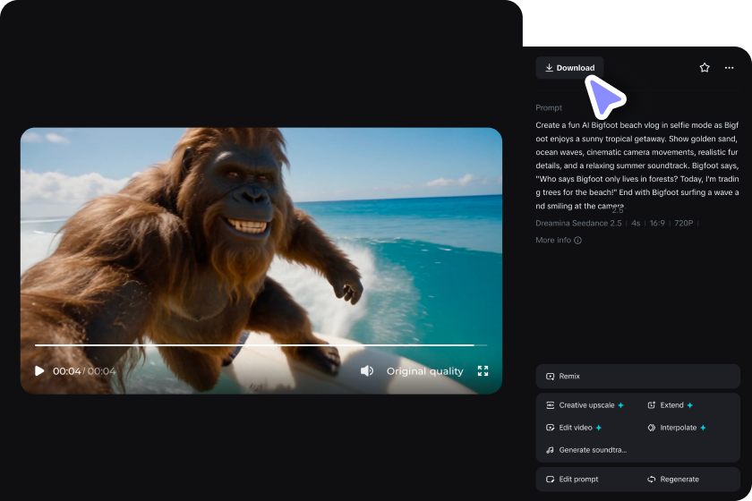 Refine, edit, and share your Bigfoot video