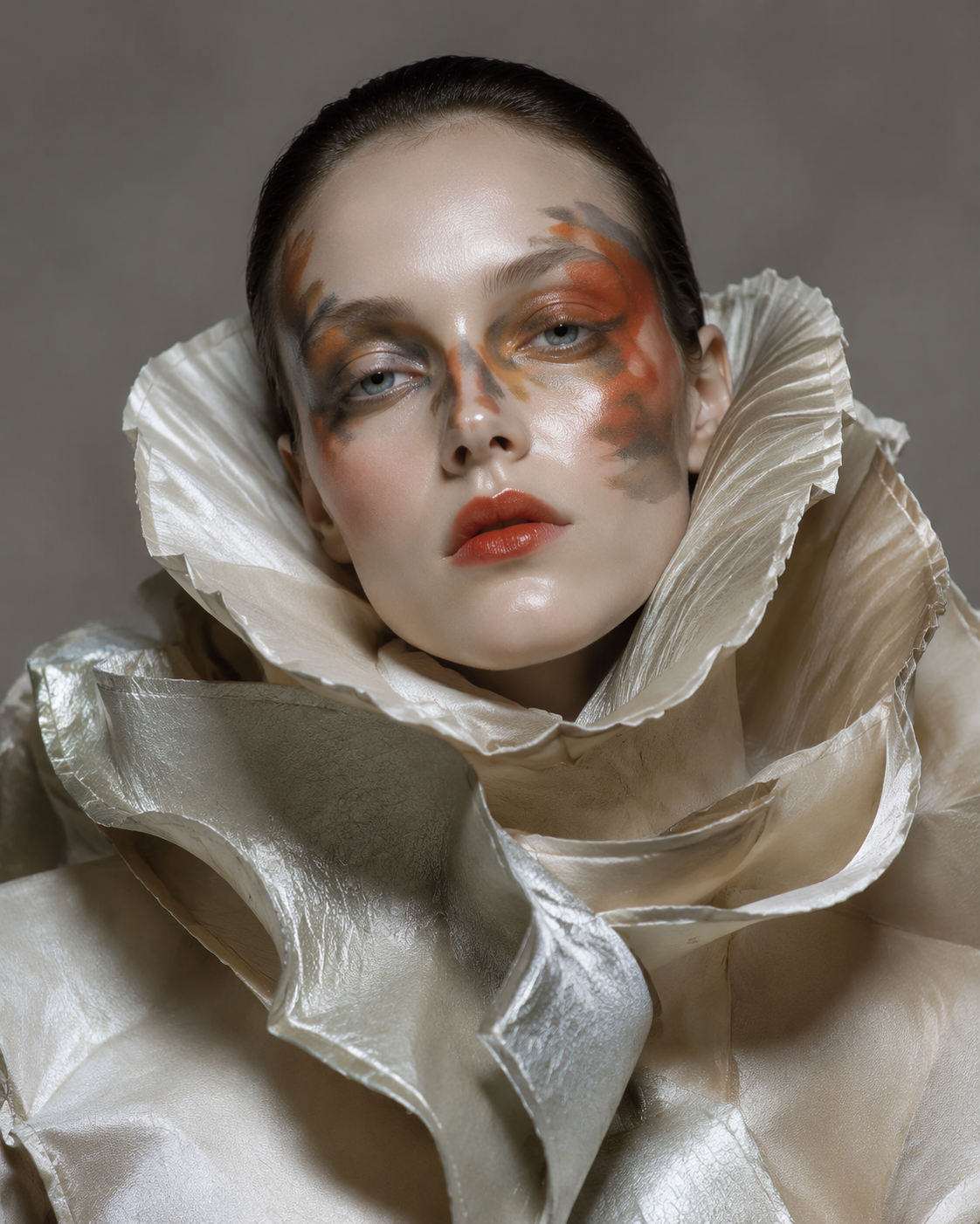 Dreamina AI avant garde filter prompt example 6: Runway Inspired Headshot